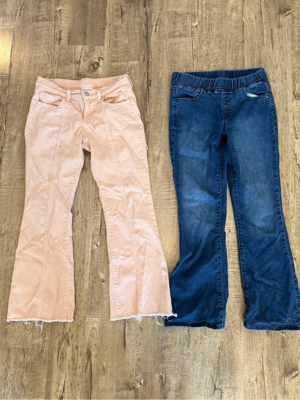 Cat & Jack Pink and Dark Blue Flared Jeans Duo